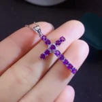pendentif améthyste croix élégant