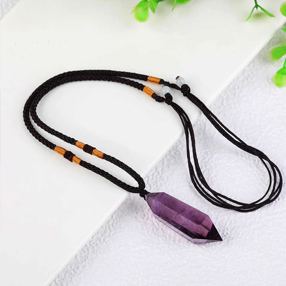 bijou pendentif pierre violette
