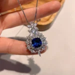 pendentif saphir fleur