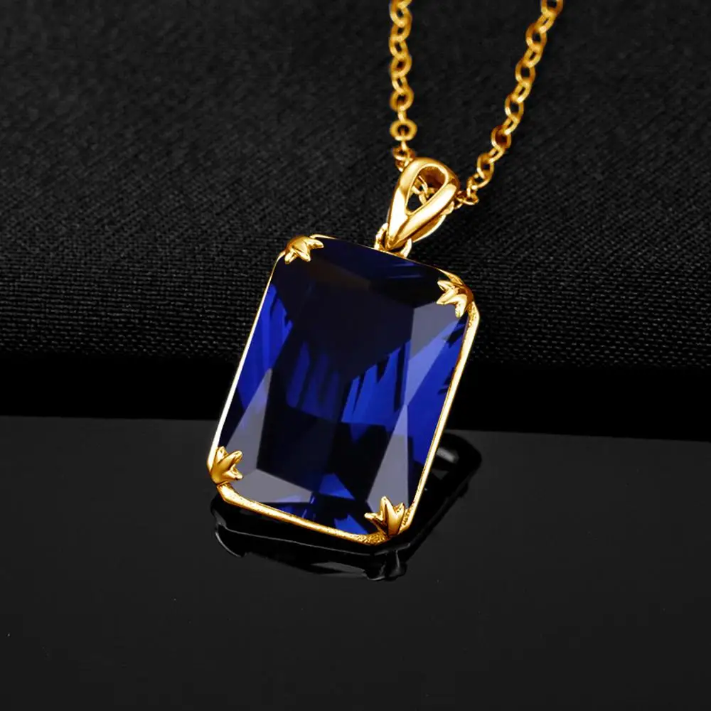 pendentif gros saphire en argent