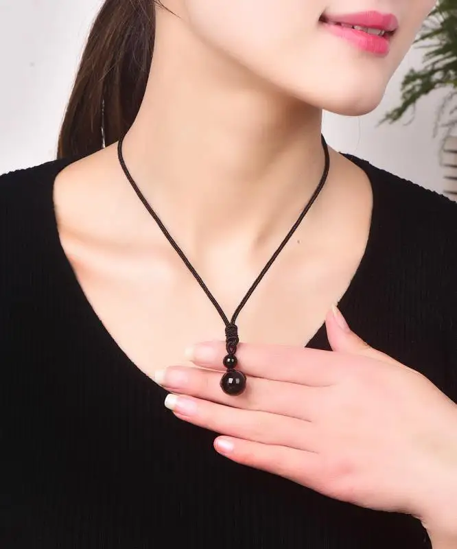 bijou avec pierre obsidienne arc en ciel