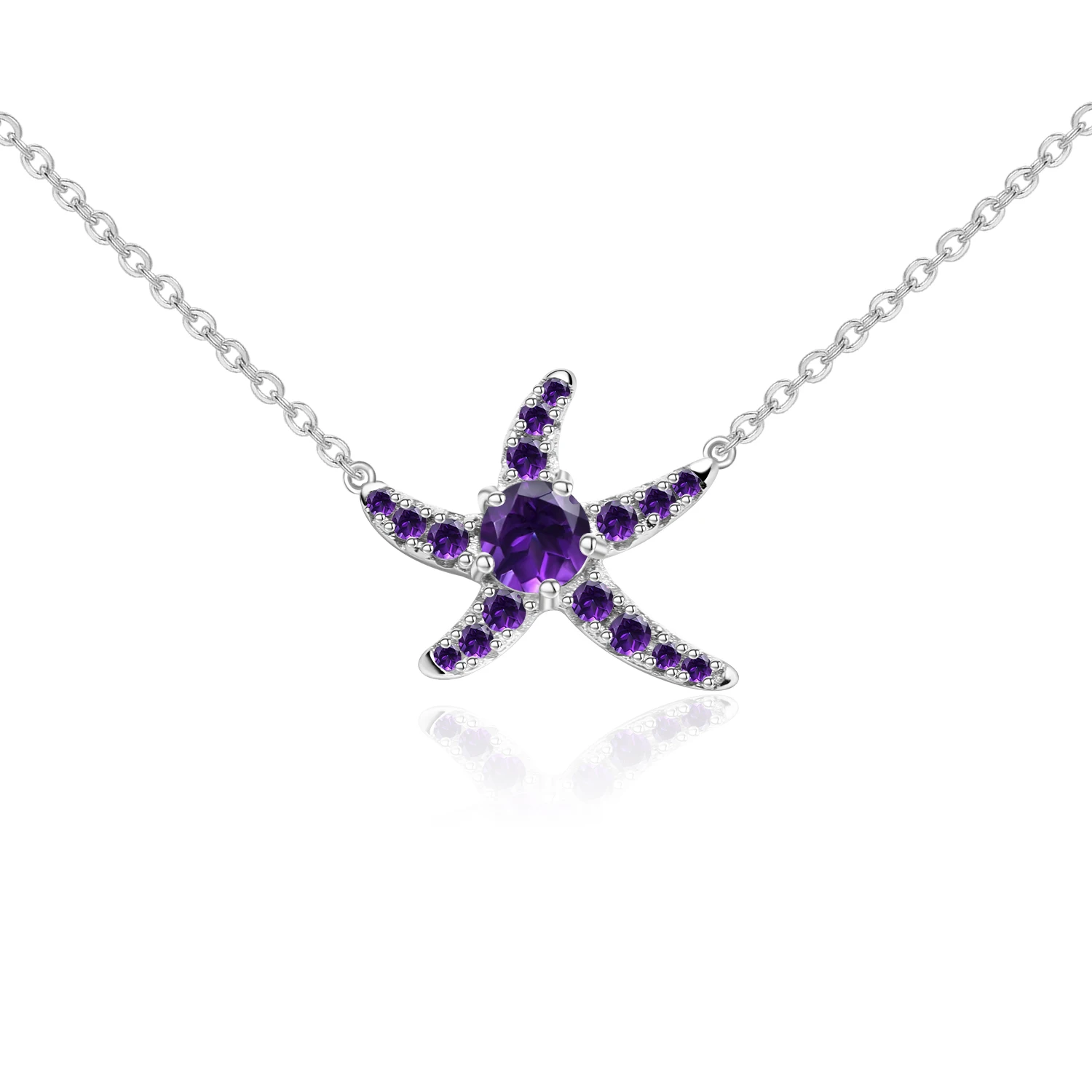 pendentif améthyste etoile de mer