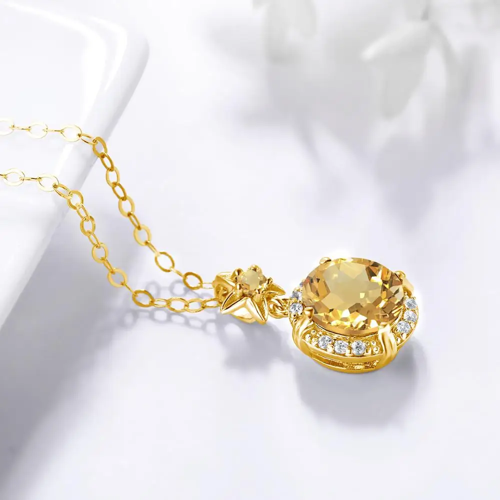 pendentif en argent bijou citrine