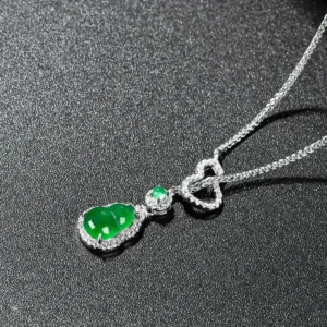 pendentif jade argent
