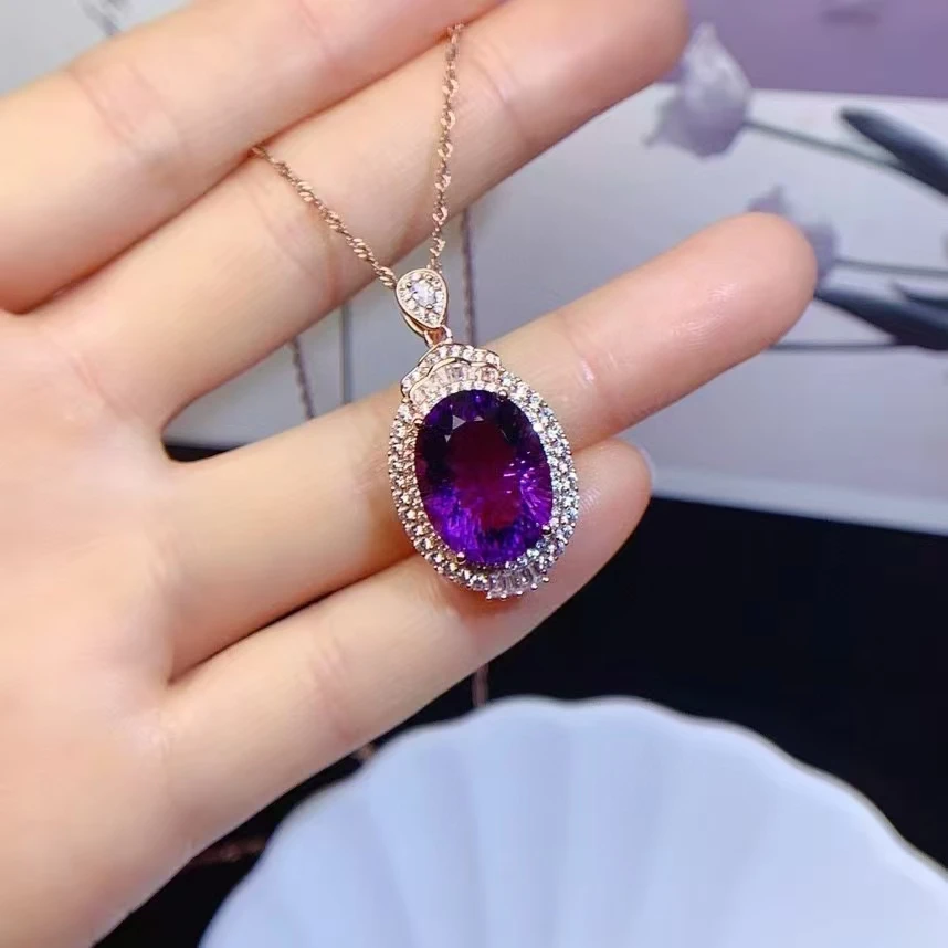 pendentif améthyste violet