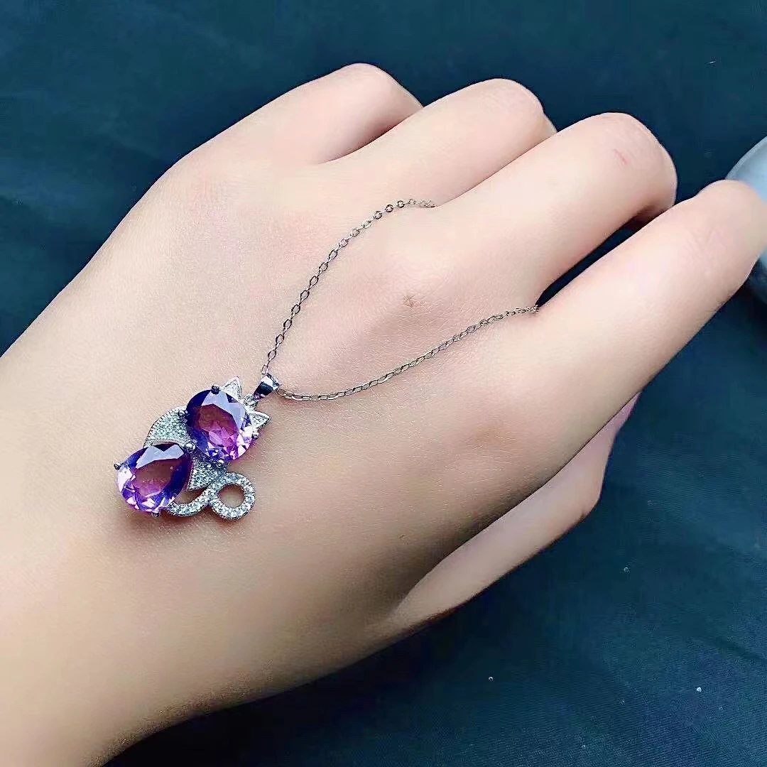 pendentif en argent avec améthyste