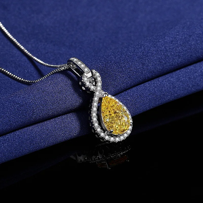 pendentif en forme de larme citrine