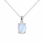 pendentif pierre de lune bleue en argent sterling