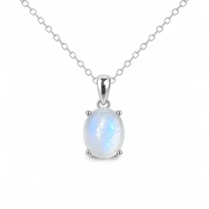 pendentif pierre de lune bleue en argent sterling