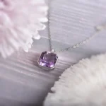 pendentif améthyste carrée en argent