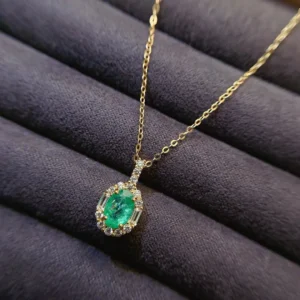 pendentif émeraude diamant