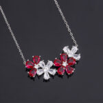 pendentif rubis floral