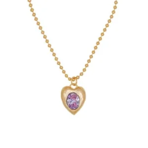Gros Pendentif Améthyste en forme de cœur