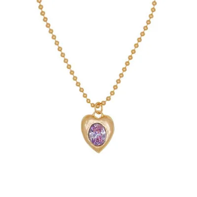 Gros Pendentif Améthyste en forme de cœur
