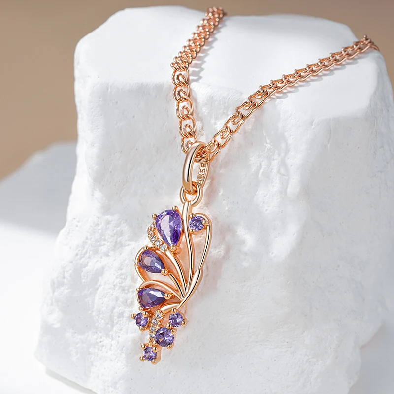 pendentif pierre d’améthyste de laboratoire