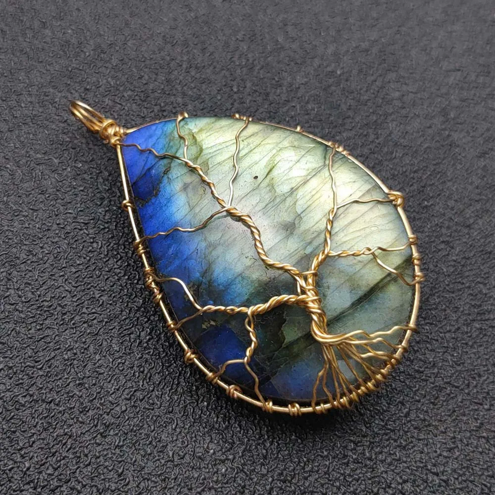 pendentif labradorite arbre de vie