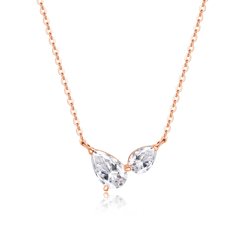 pendentif 2 diamants en argent