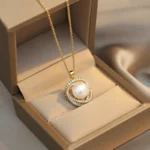 pendentif perle blanche maison du pendentif