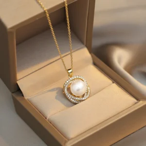 pendentif perle blanche maison du pendentif