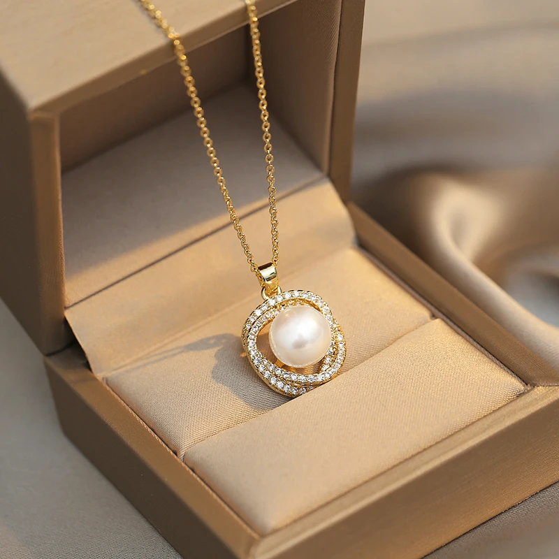 pendentif perle blanche maison du pendentif
