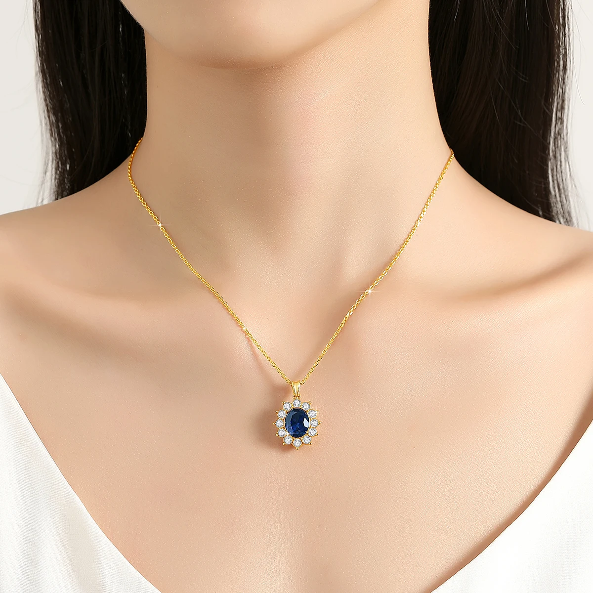 pendentif précieux saphir jaune