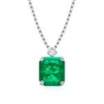 pendentif émeraude carré