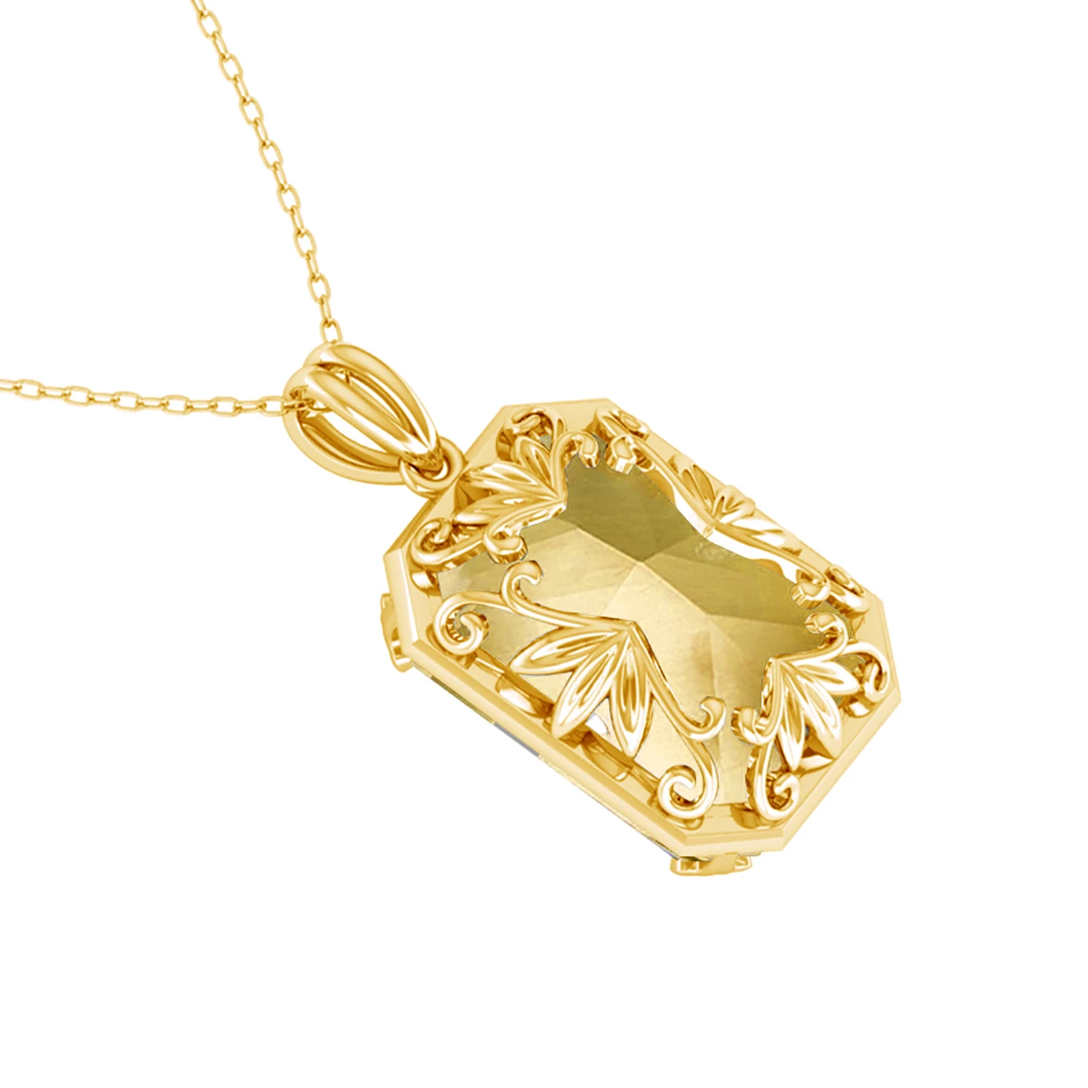 pendentif en citrine et or