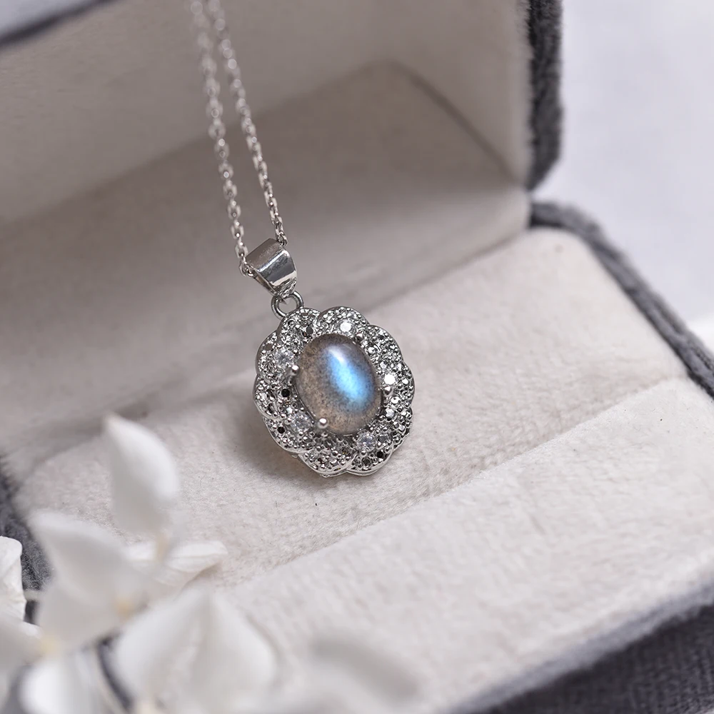 pendentif serti Labradorite argent