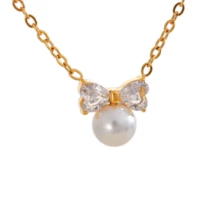 pendentif perle noeud papillon