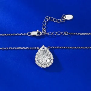 pendentif saphir goutte d'eau en argent sterling
