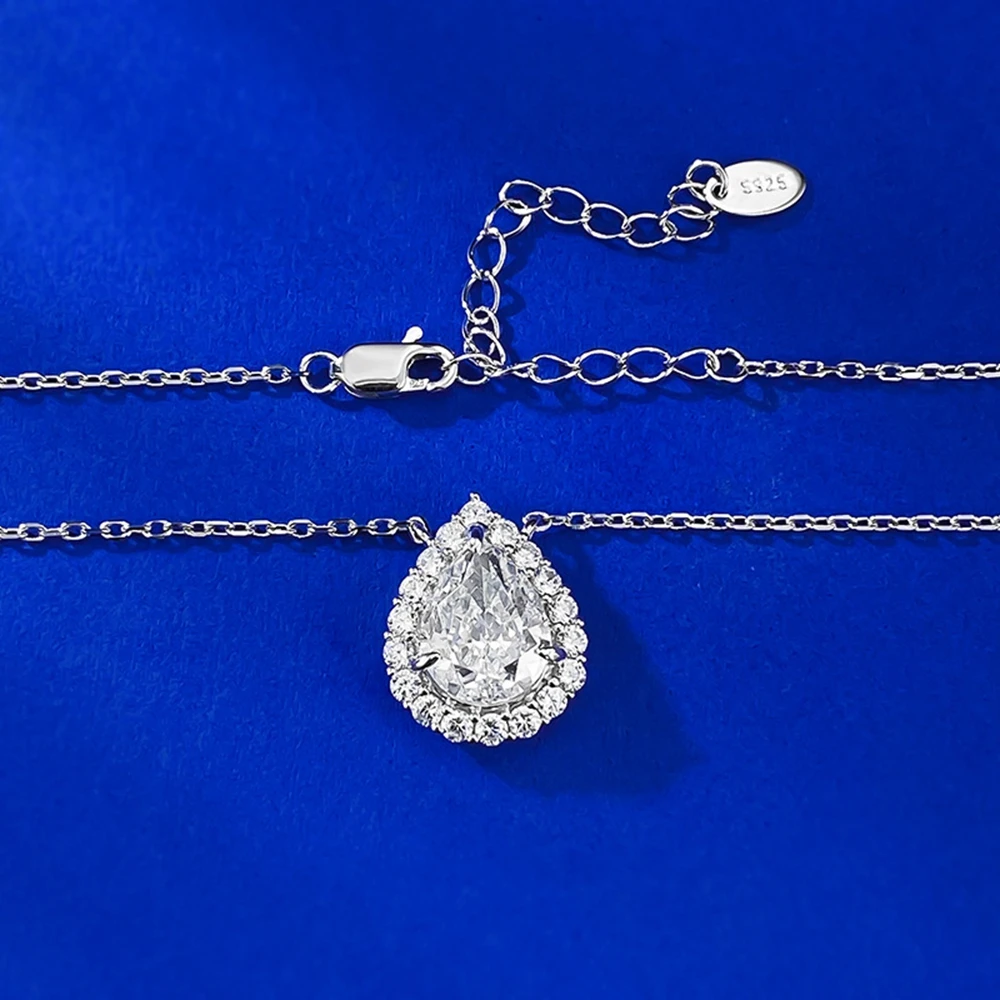 pendentif saphir goutte d'eau en argent sterling