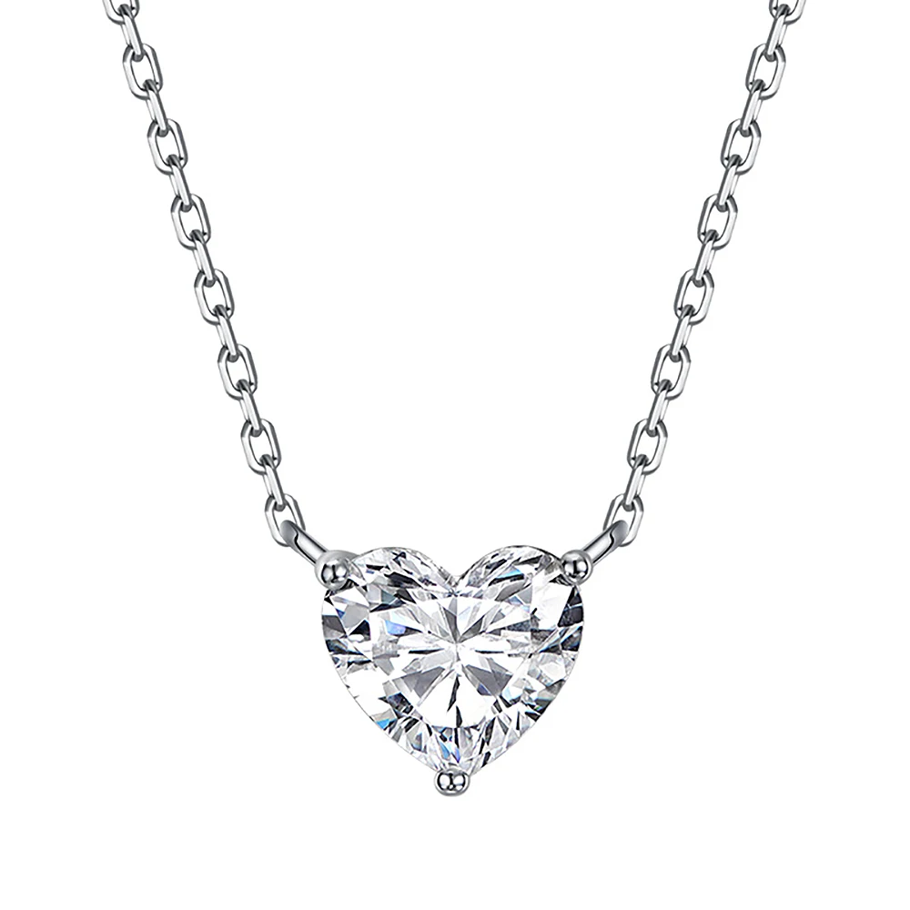 pendentif en cœur en or blanc