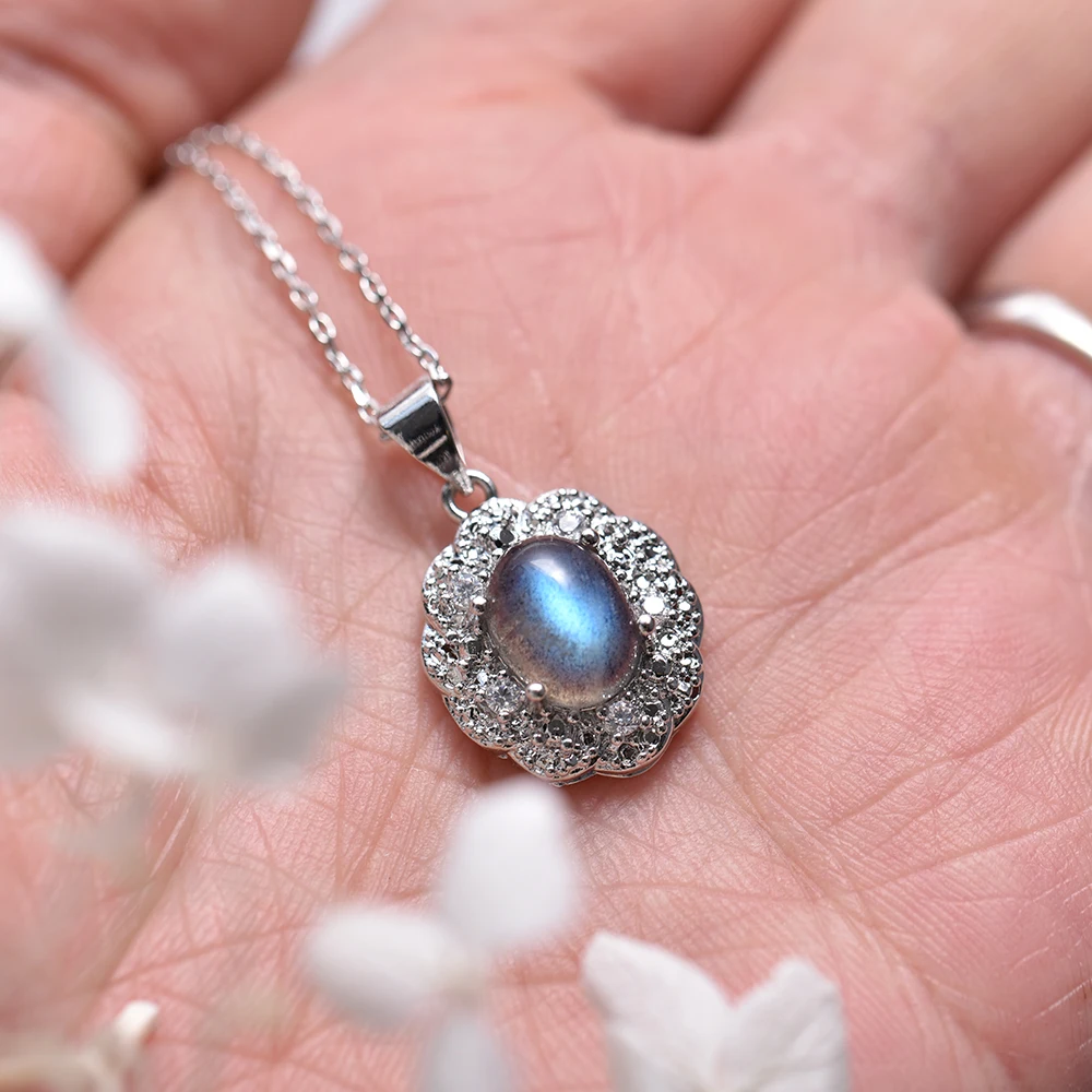 bijou en argent Labradorite Grise