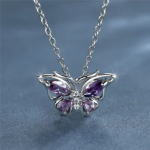 pendentif améthyste papillon