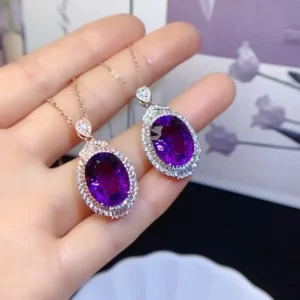 pendentif en améthyste violette