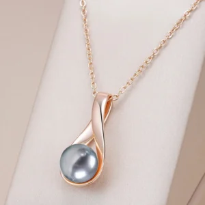 pendentif perle grise