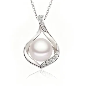 Pendentif Perle Volute en argent sterling