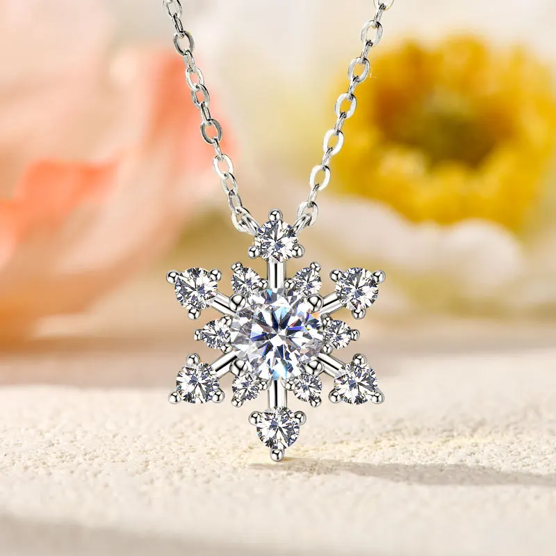 Pendentif diamant cristaux de glace