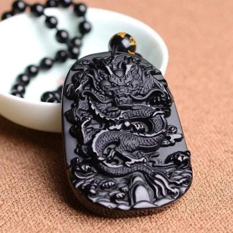 pendentif obsidienne dragon