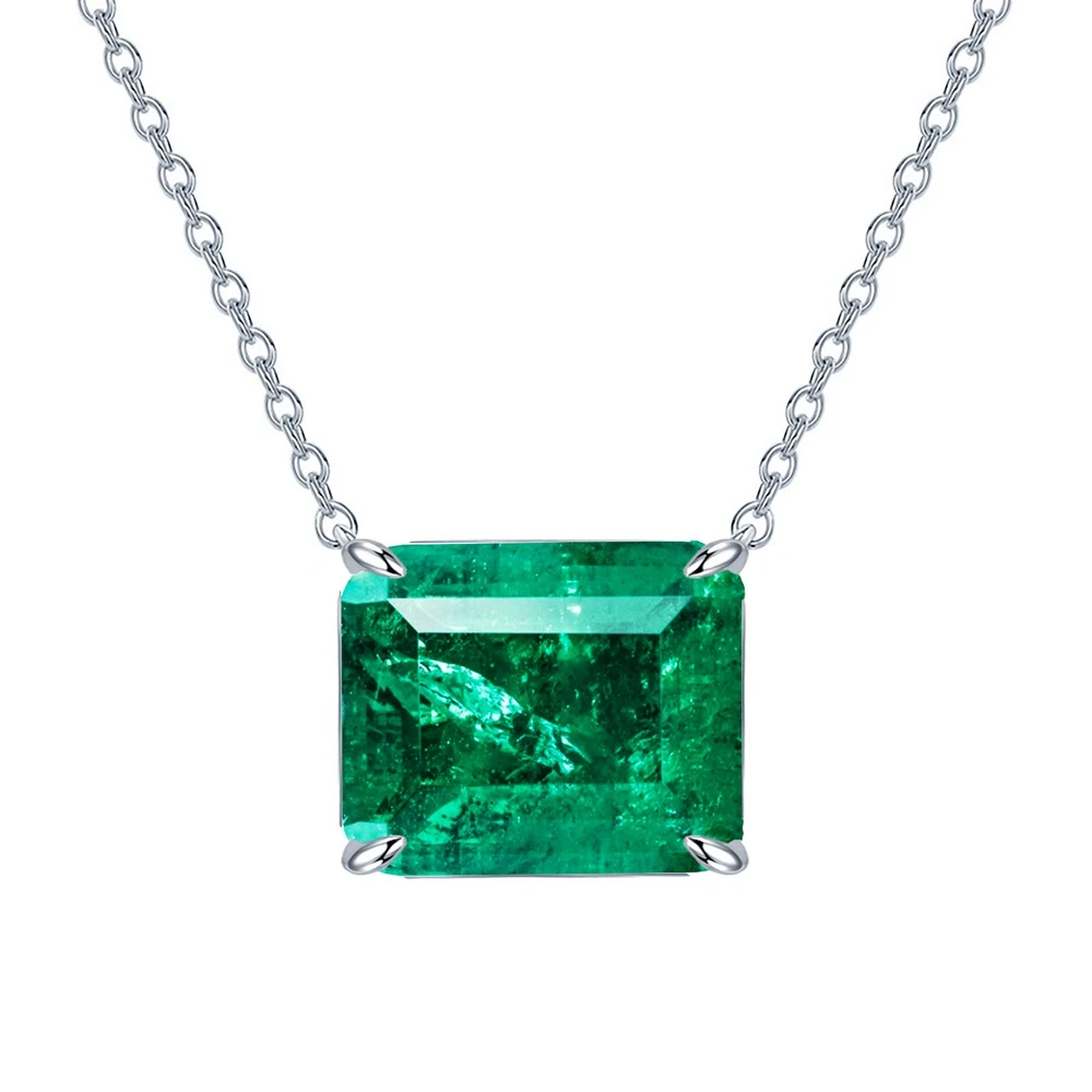 pendentif émeraude rectangulaire