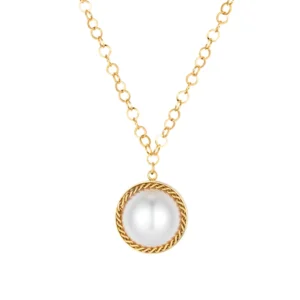 pendentif perle or