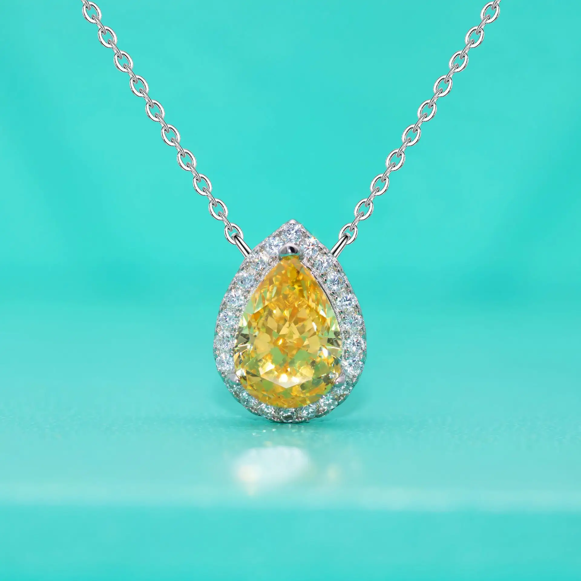 bijou en citrine et argent goutte