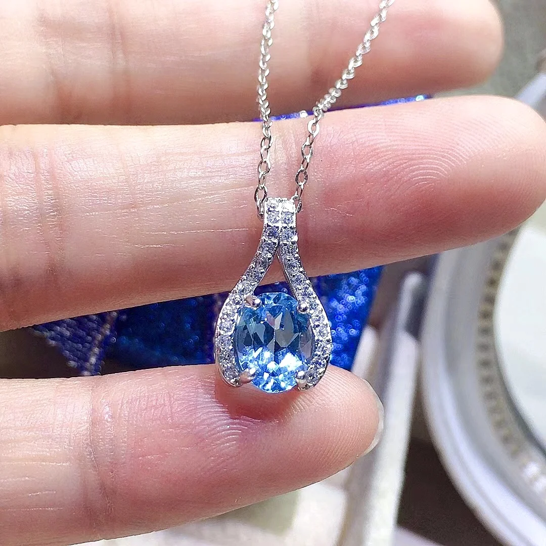 pendentif en argent pierre de topaze