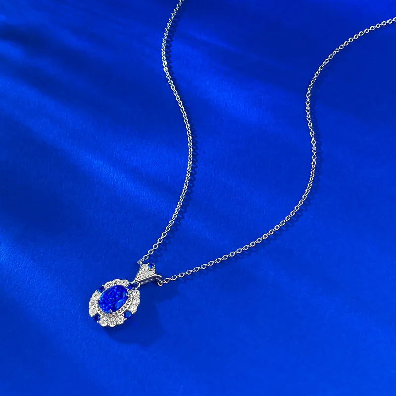 pendentif en argent saphir