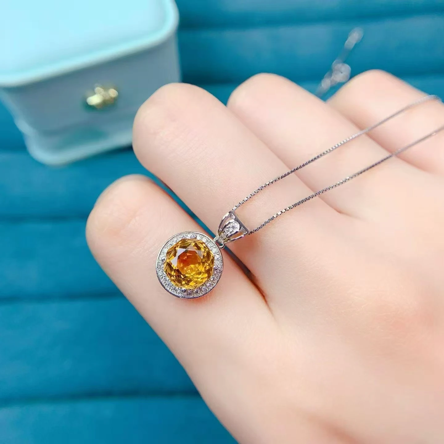 pendentif citrine jaune élégant