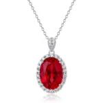 pendentif rubis rouge en argent