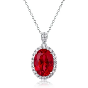 pendentif rubis rouge en argent