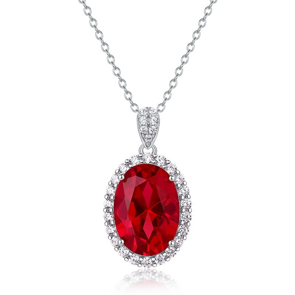 pendentif rubis rouge en argent
