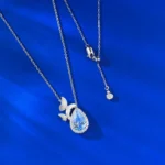 pendentif topaze poire sertie