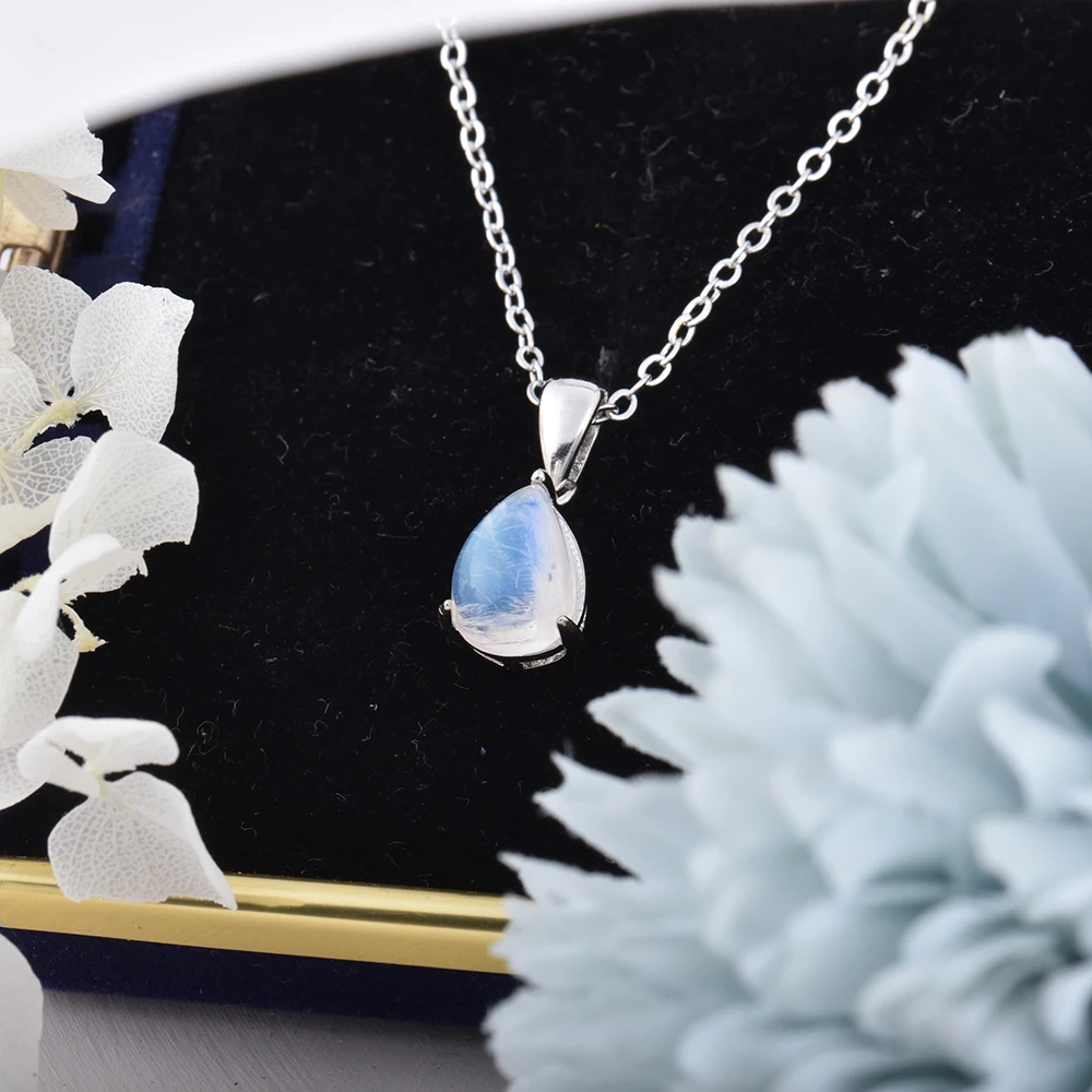 pendentif en argent certifica pierre de lune
